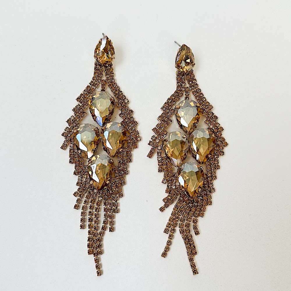 Gold Rhinestone Earrings